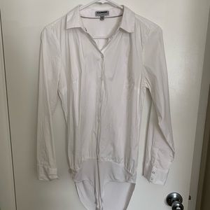 Express White Button-up Bodysuit